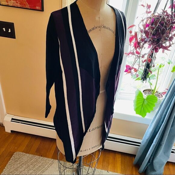 EASYWEAR BY CHICO’S | purple black white open cardigan 0 - Picture 10 of 10
